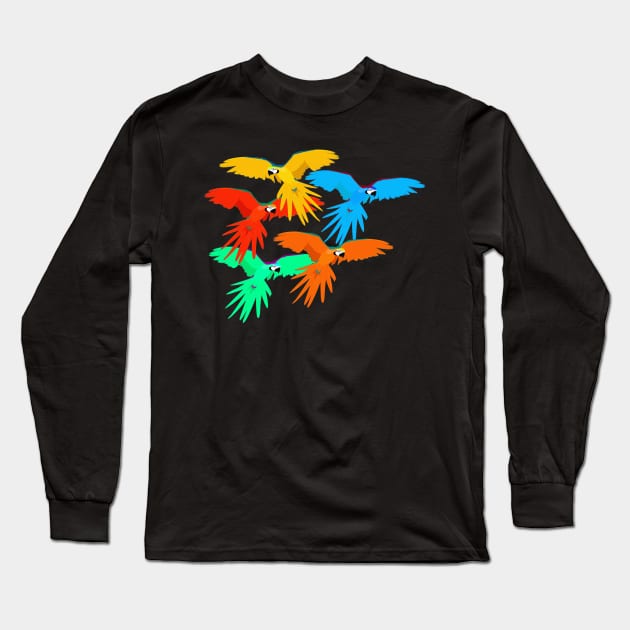 Five Parrots Long Sleeve T-Shirt by momomoma